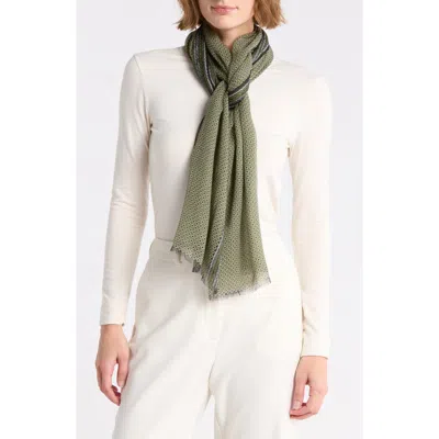 Longchamp Silk Dandy Scarf In Green