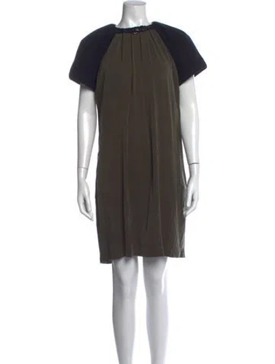 Pre-owned Longchamp Silk Knee-length Dress In Green