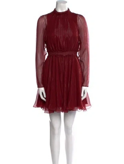 Pre-owned Longchamp Silk Mini Dress In Red