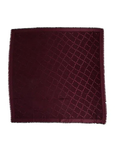 Pre-owned Longchamp Silk Patterned Scarf In Purple