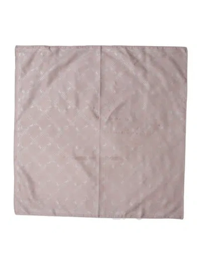 Pre-owned Longchamp Silk Printed Scarf In Gray