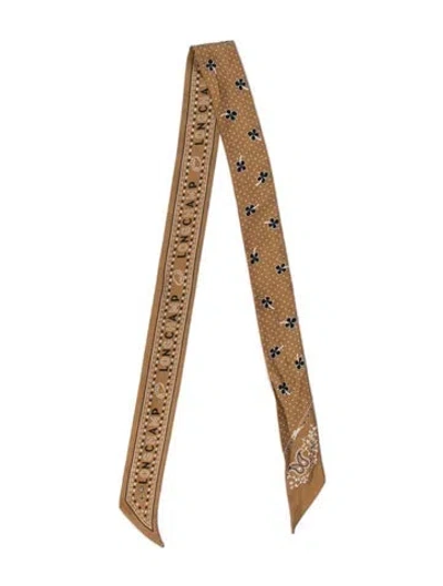 Pre-owned Longchamp Silk Printed Scarf In Neutrals
