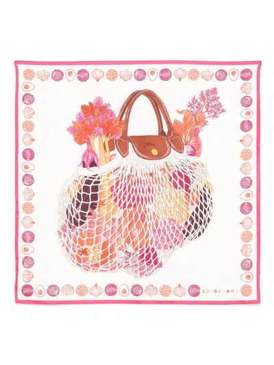 Longchamp Schal Aus Seide In Rosa