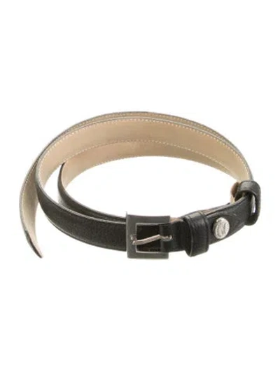 Pre-owned Longchamp Skinny Leather Belt In Black