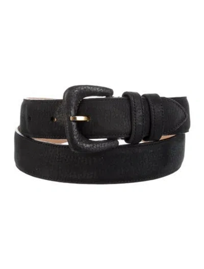 Pre-owned Longchamp Skinny Leather Waist Belt In Black