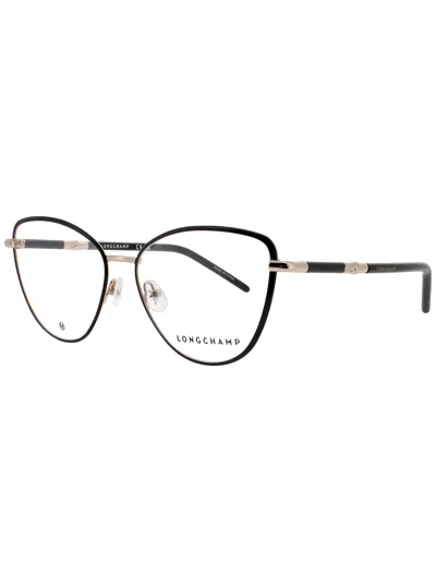 Longchamp Sleek Modern Metal Eyeglasses For Women In Black