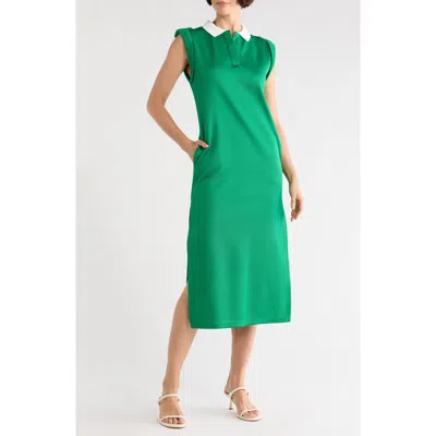 Longchamp Sleeveless Polo Dress In Green