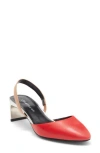 Longchamp Slingback Pump In Red
