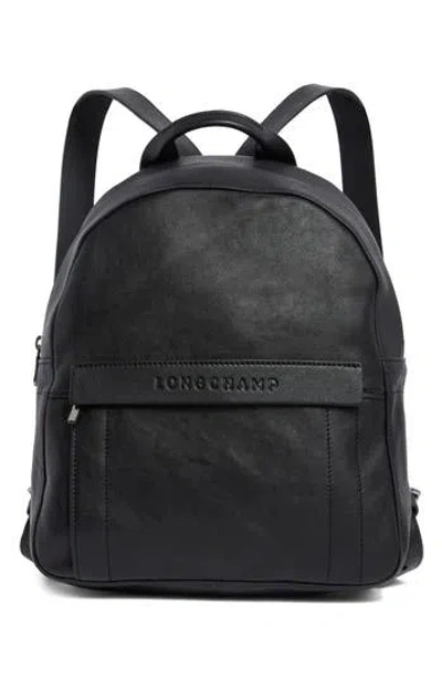Longchamp Small 3d Leather Backpack In Black