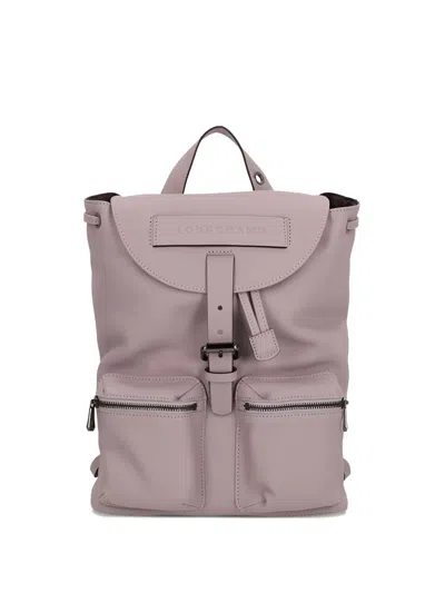Longchamp Small 3d Leather Backpack In Pink