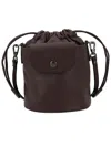 Longchamp Small Bucket-style Leather Bag With Drawstring Closure In Black