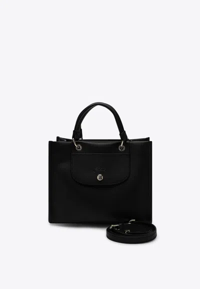 Longchamp Small Cabas Leather Top Handle Bag In Black
