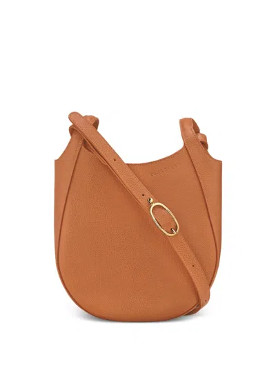 Longchamp Le Foulonné 粒面皮质小号斜挎包 In Brown