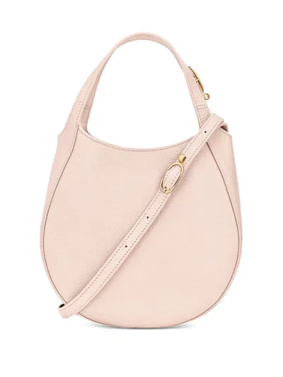 Longchamp Le Foulonné 小号粒面皮质托特提包 In Pink