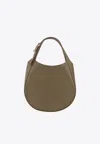 Longchamp Textured Pebbled Shoulder Bag With Strap And Handle In Brown