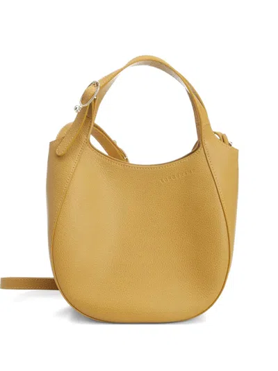 Longchamp Small Le Foulonné Leather Tote Bag In Yellow