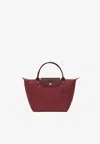 Longchamp Pomegranate-coloured S Le Pliage Green Bag In Burgundy