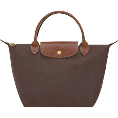 Longchamp Small Le Pliage Recycled Nylon Top Handle Bag In Mocha