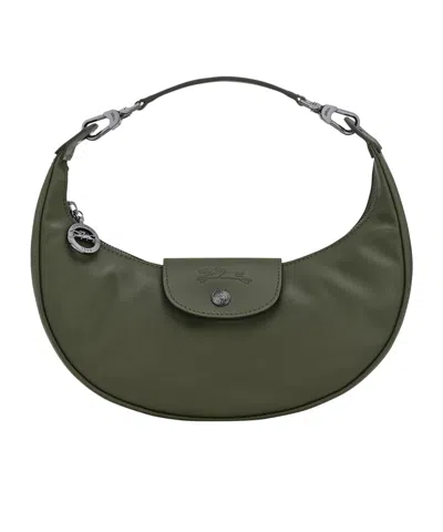 Longchamp Shoulder Bag With Adjustable Strap And Curved Shape In Brown