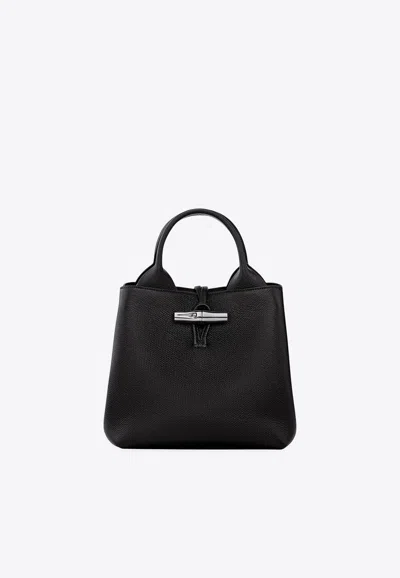 Longchamp Small Le Roseau Crossbody Bag In Black