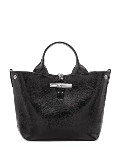 Longchamp Small Le Roseau Handbag In Black