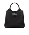Longchamp Mini Structured Top Handle Bag With Detachable Strap In Black