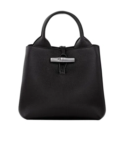Longchamp Small Le Roseau Tote Bag In Black