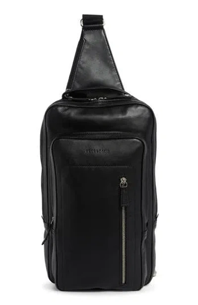 Longchamp Small Parisis Leather Sling Bag In Black