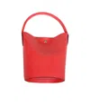 Longchamp Small Épure Leather Bucket Bag In Red
