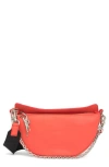 Longchamp Smile Small Half Moon Leather Crossbody Bag In Orange