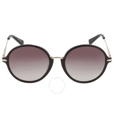 Longchamp Smoke Round Ladies Sunglasses Lo645s 001 56 In Black
