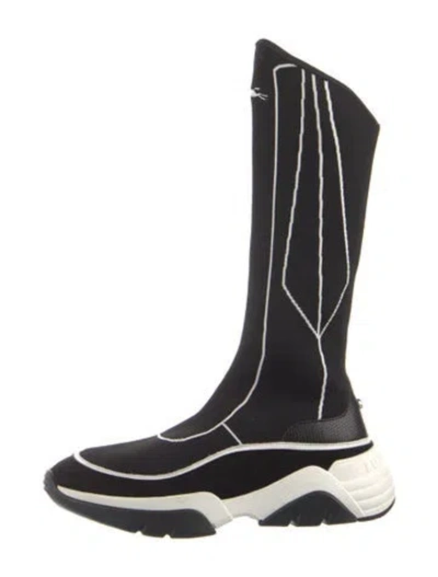 Pre-owned Longchamp Sock Sneakers In Black