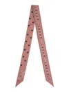 Longchamp Pink Printed Bandana Scarf In Pink