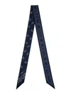 Longchamp Blue Scarf With All-over Bandana Print In Silk Woman