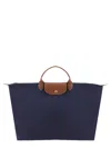 Longchamp Spacious Nylon Travel Bag In Blue