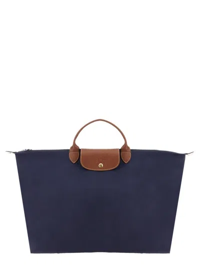 Longchamp Spacious Nylon Travel Bag In Blue