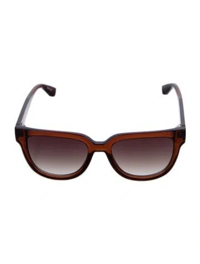 Pre-owned Longchamp Square Gradient Sunglasses In Brown