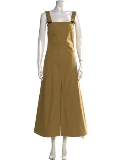 Pre-owned Longchamp Square Neckline Long Dress W/ Tags In Neutrals