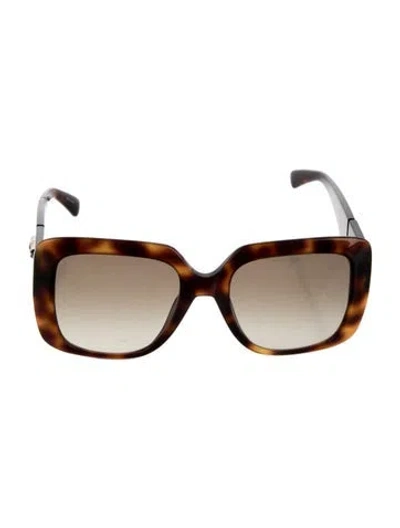 Pre-owned Longchamp Square Tinted Sunglasses In Brown