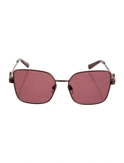 Pre-owned Longchamp Square Tinted Sunglasses In Pink