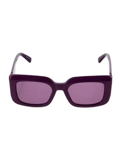 Pre-owned Longchamp Square Tinted Sunglasses In Purple