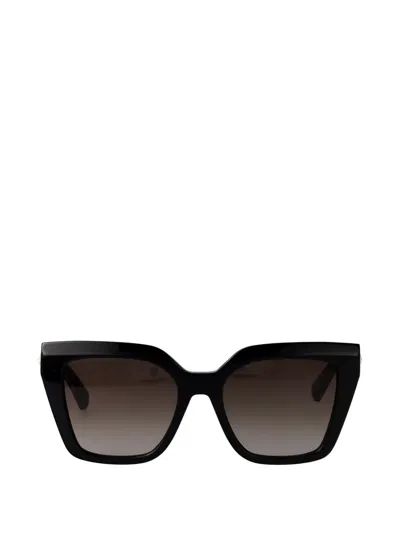 Longchamp Square-frame Bamboo-detail Sunglasses In Black