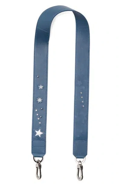 Longchamp Star Leather Bag Strap In Blue