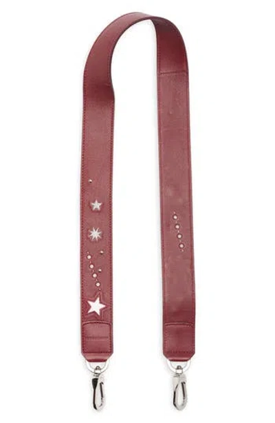 Longchamp Star Leather Bag Strap In Brown