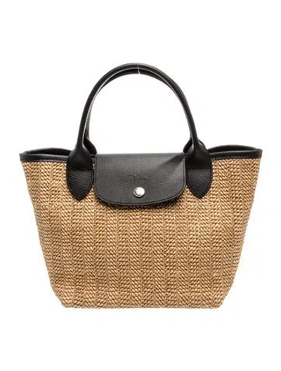 Pre-owned Longchamp Straw Top Handle Bag In Brown