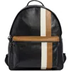 Longchamp Stripe Faux Leather Backpack In Black
