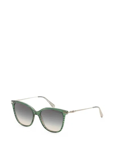 Longchamp Striped Cat-eye Sunglasses In Green