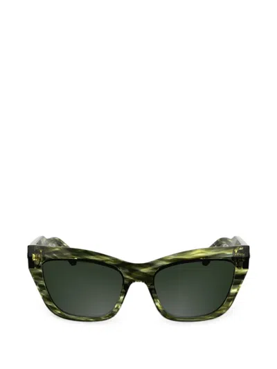 Longchamp Striped Cat-eye Sunglasses In Green