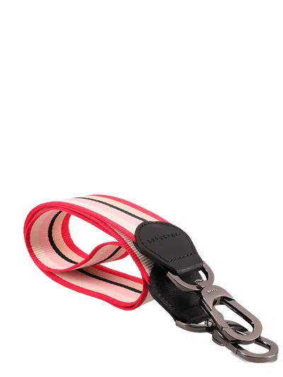 Longchamp Striped Leather Shoulder Strap In Pink