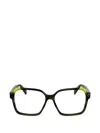 Longchamp Striped-pattern Square-frame Glasses In Black